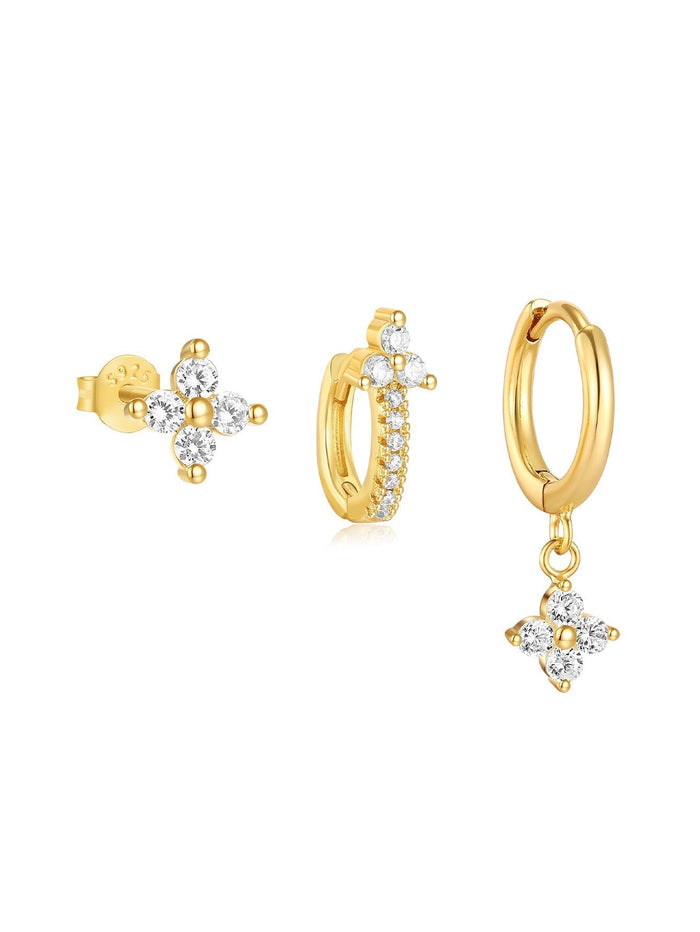Bianka | Gold-Plated Delicate Earrings with Light Reflections