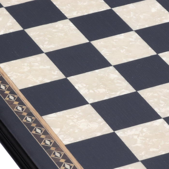 BLACK Chess Board | Mother of Pearl & Mosaic | 50mm Squares