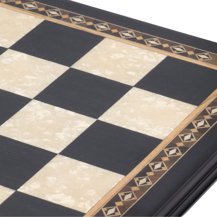 BLACK Chess Board | Mother of Pearl & Mosaic | 50mm Squares