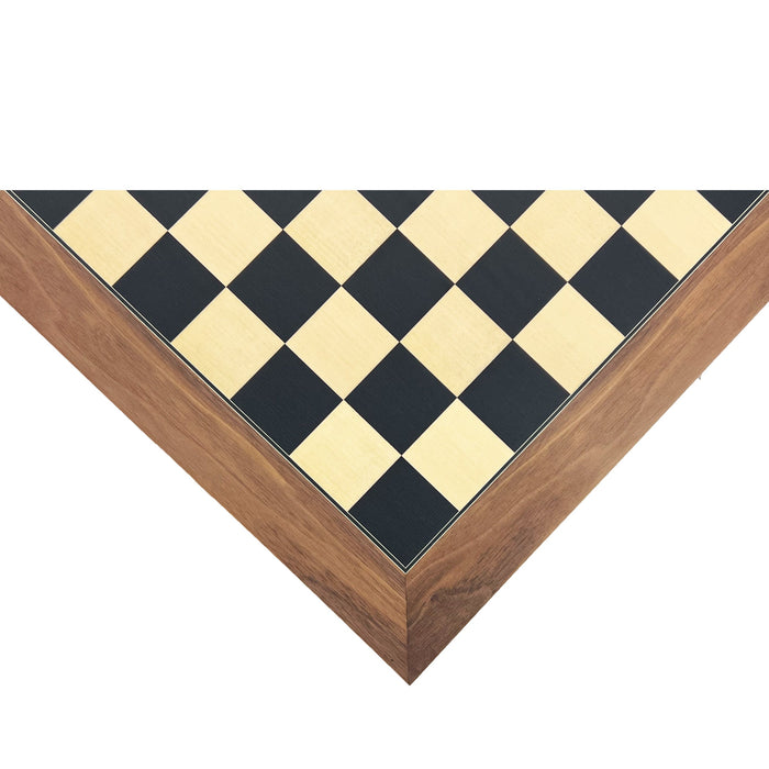 BLACK STAINED POPLAR & SYCAMORE | Walnut Border | Deluxe | 55mm Squares