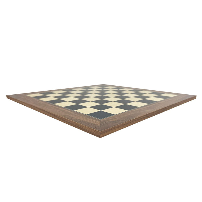 BLACK STAINED POPLAR & SYCAMORE | Walnut Border | Deluxe | 55mm Squares
