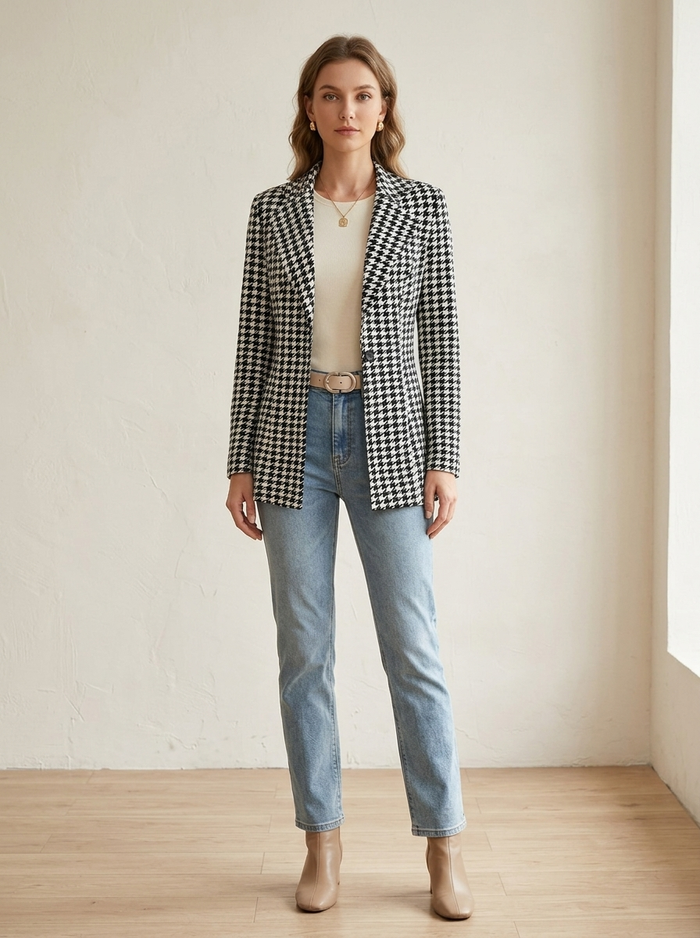 Blazer Check Line Elegant - editorial hero