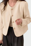 Blazer Line Elegant with Button Detail Gold
