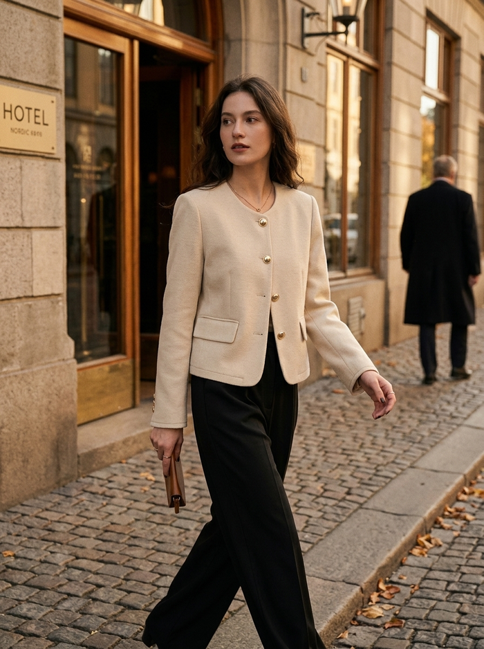 Blazer Elegant Gold Buttons - hotel lobby lifestyle mood
