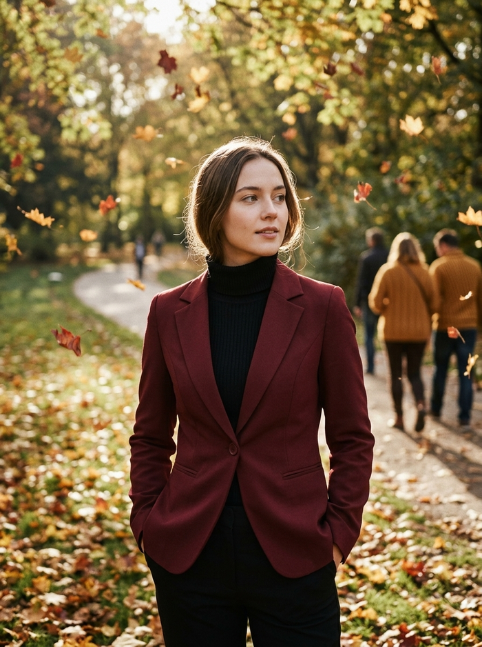 Blazer Line Ideal - autumn park lifestyle mood