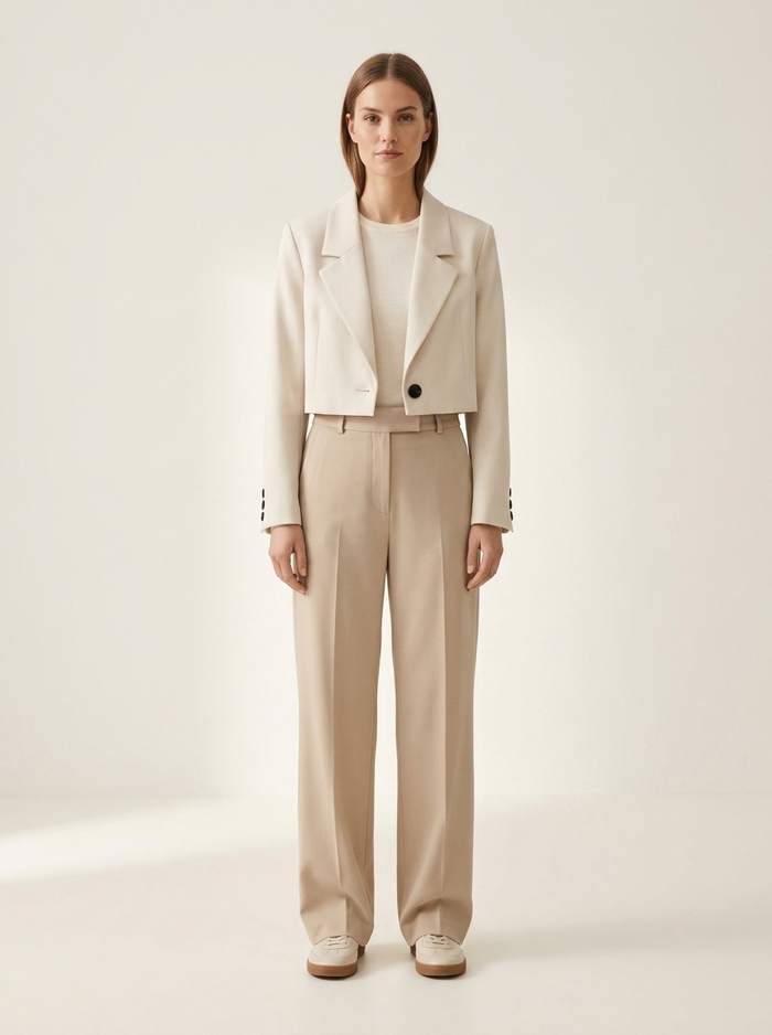 Blazer Short Line Sophisticated beige - editorial hero