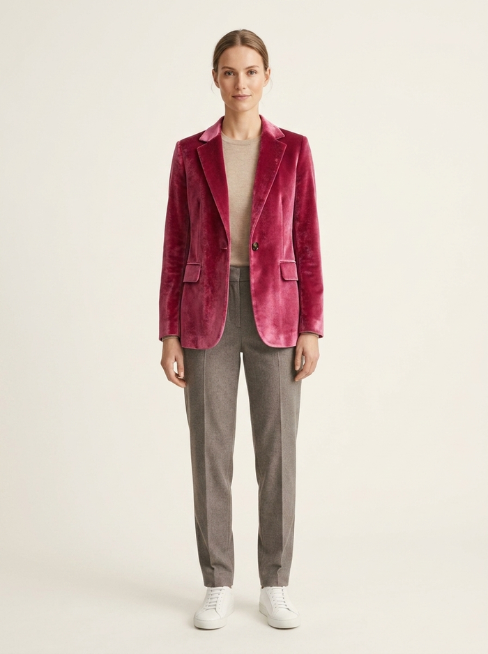 Blazer Velvet Line Refined pink - editorial hero