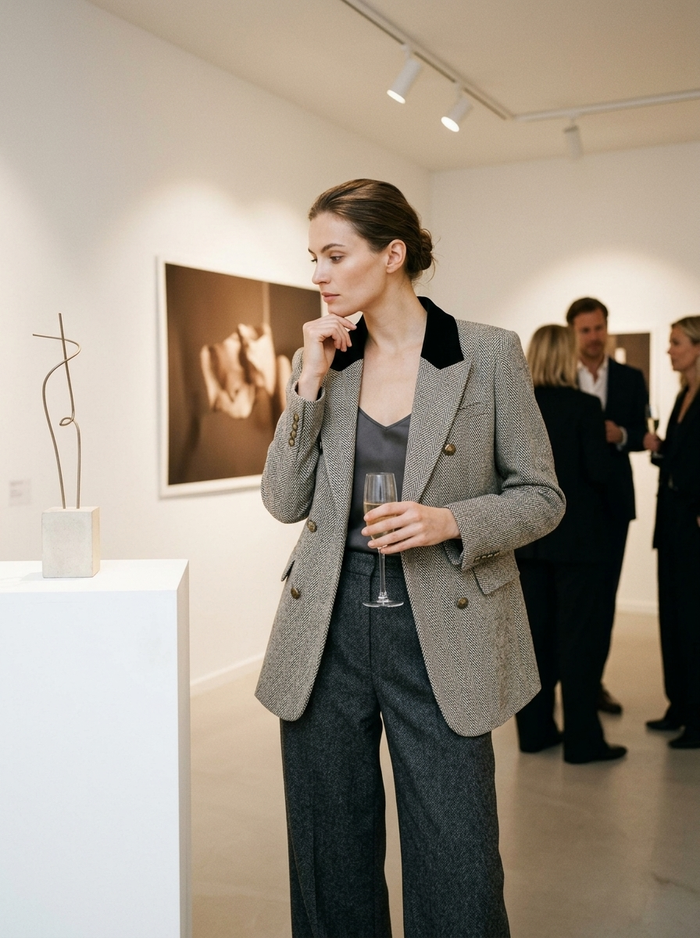 Blazer Wrap Double Button - art gallery lifestyle mood