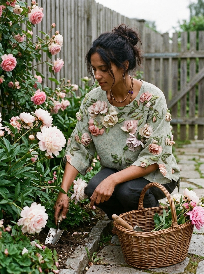 Blouse Garden Muse - cottage garden lifestyle mood