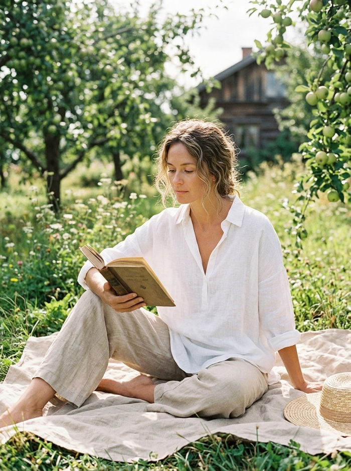 Blouse Style Casual Elegant - apple orchard reading lifestyle mood