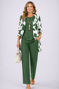 Brenda | Green Ivy Print Three-Piece Set