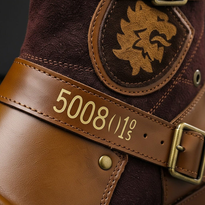 Buckled Suede and Leather Boots