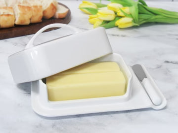 Butterie | Porcelain Butter Dish w/ Flip-top Lid