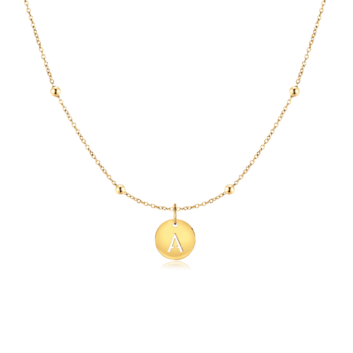Camila | Gold-Plated Initial Circle Necklace