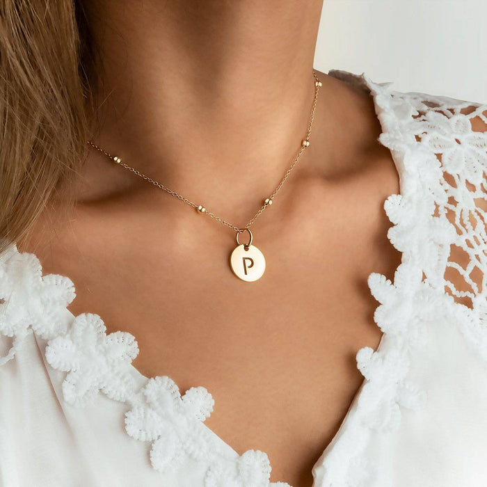 Camila | Gold-Plated Initial Circle Necklace