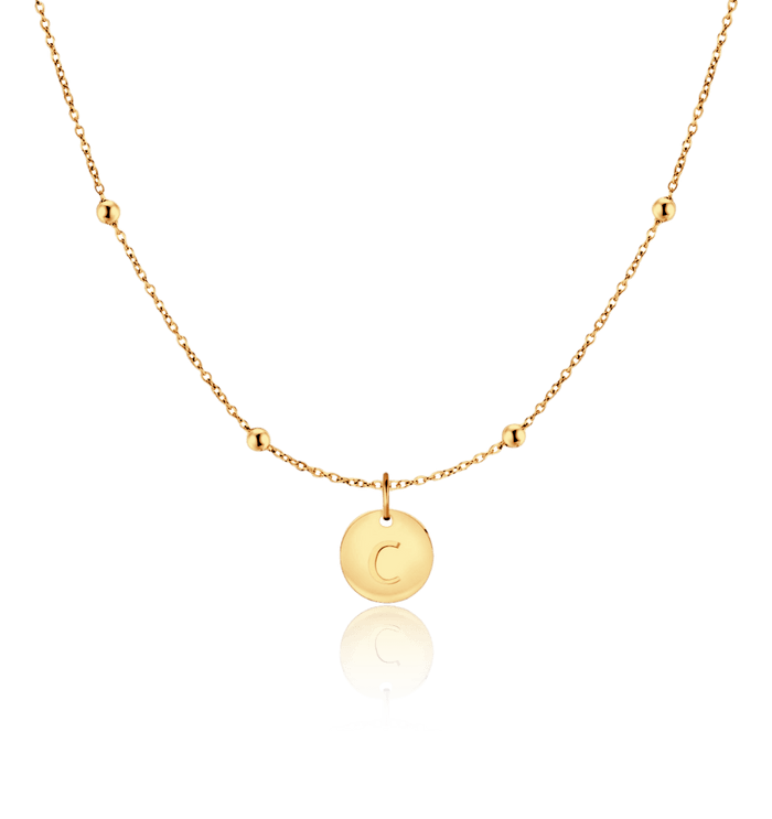 Camila | Gold-Plated Initial Circle Necklace