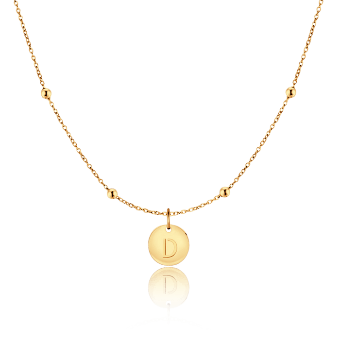 Camila | Gold-Plated Initial Circle Necklace