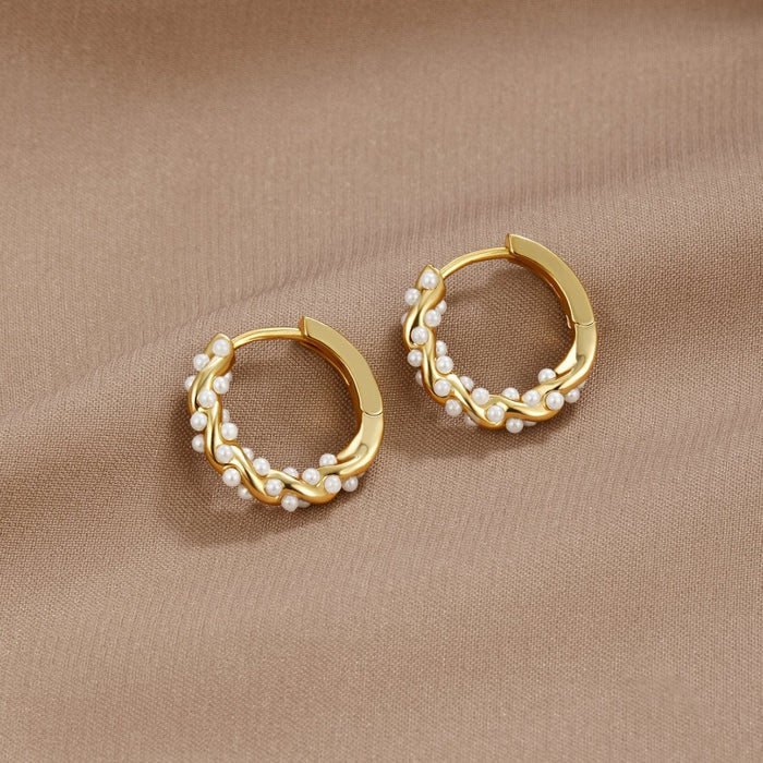Camila | Gold-Plated Viktorie-lena Earrings with Delicate Texture