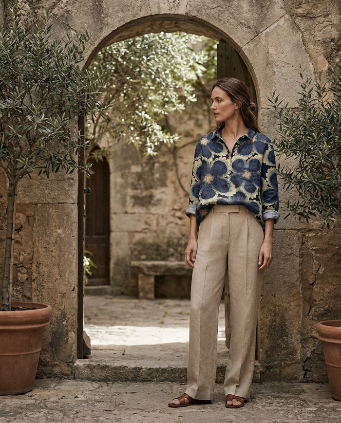 Camille | Linen Elegant Summer Blouse