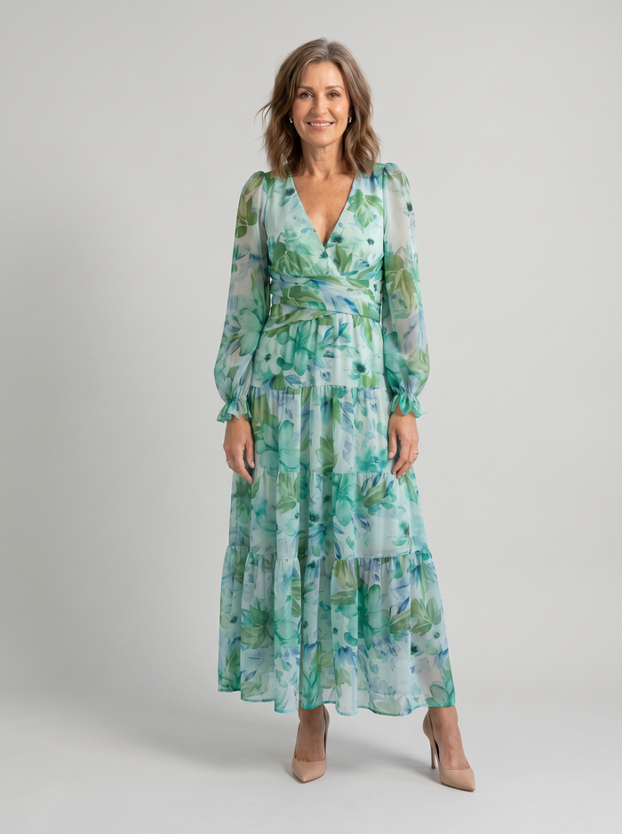 Camille | Long-Sleeve Floral Maxi Dress