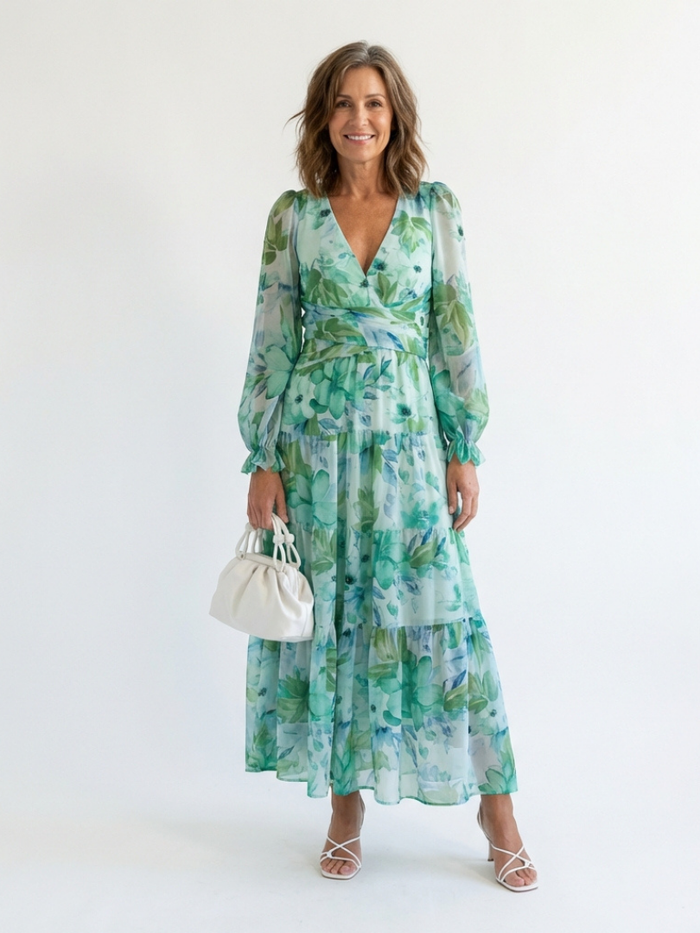Camille | Long-Sleeve Floral Maxi Dress
