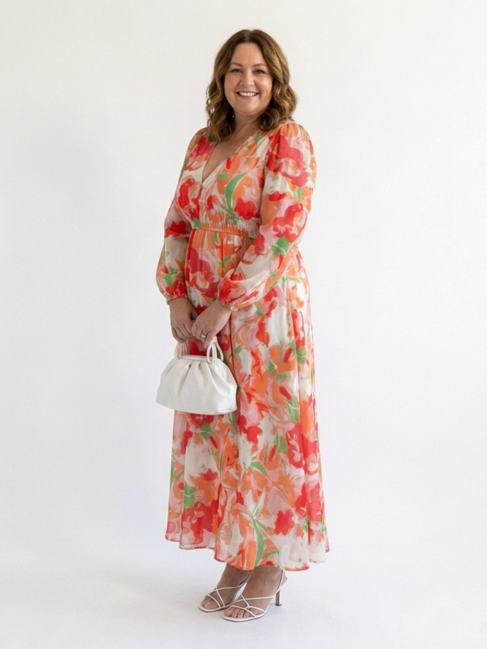 Camille | Long-Sleeve Floral Maxi Dress