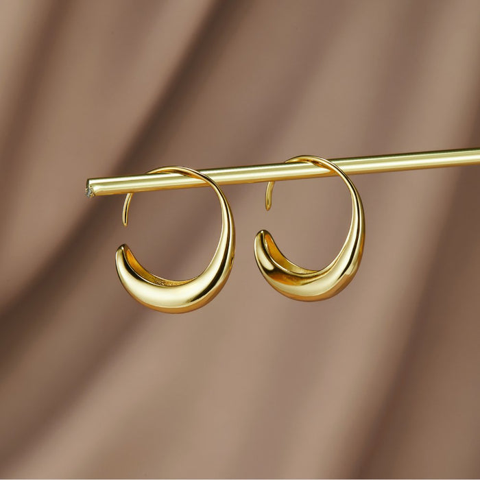 Carina | Gold-Tone Mini Hoops with Defined Line