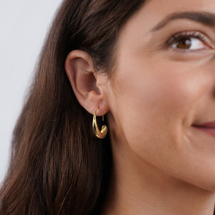 Carina | Gold-Tone Mini Hoops with Defined Line