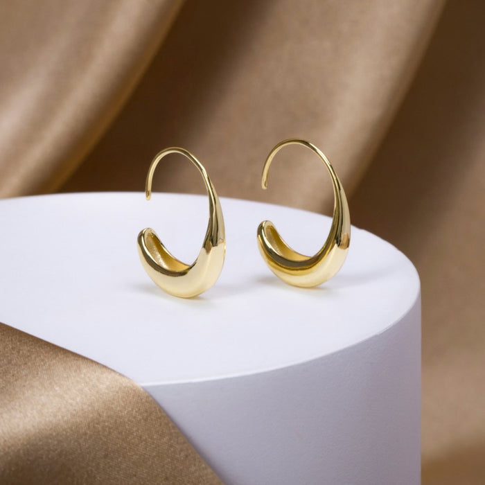 Carina | Gold-Tone Mini Hoops with Defined Line