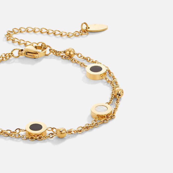 Carla | Gold-Plated Delicate Bracelet with Round Elements Contrast