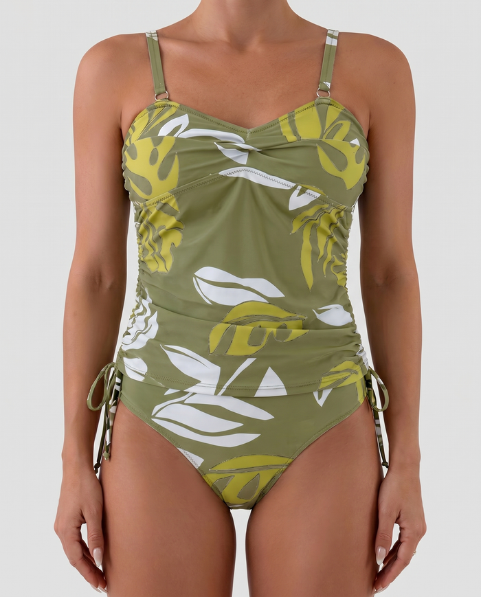 Carmen | With Printed Tropical Leaf Bikini