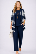 Carol | Navy Blossom Print Three-Piece Set