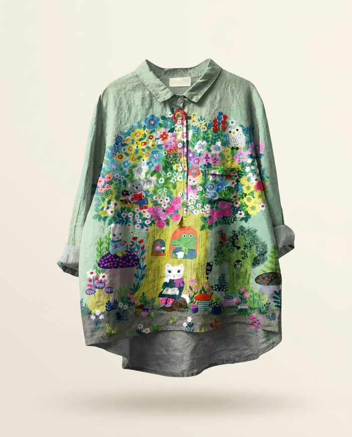 Caroline | Linen Elegant Summer Blouse