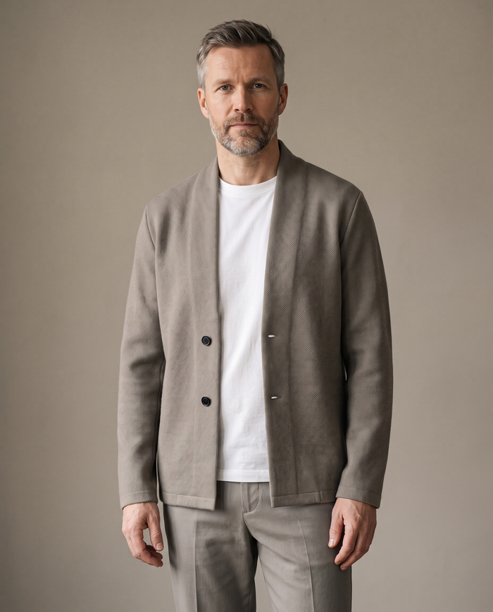 Casual tailored blazer on model