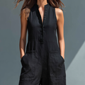 Cecilia | Jumpsuit Sleeveless with Neckline Mandarin