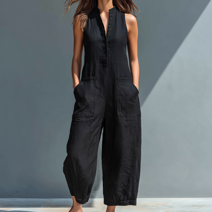 Cecilia | Jumpsuit Sleeveless with Neckline Mandarin