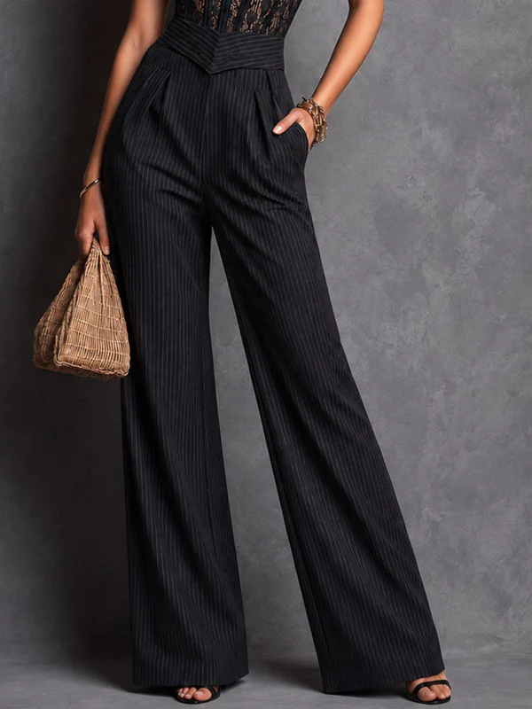 Celeste | Jumpsuit Pinstriped Lace Belted