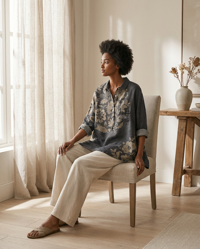 Celeste | Linen Elegant Summer Blouse