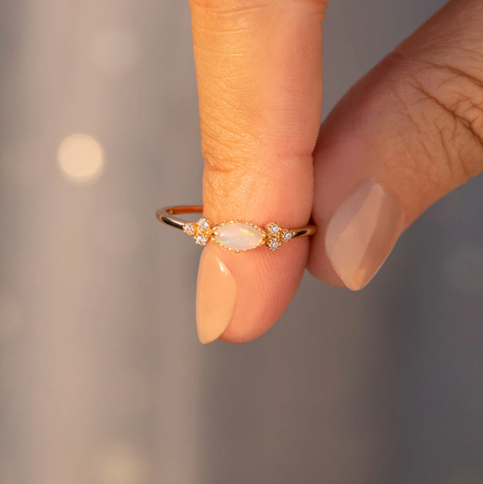 Celia | Gold-Plated Opal Ring
