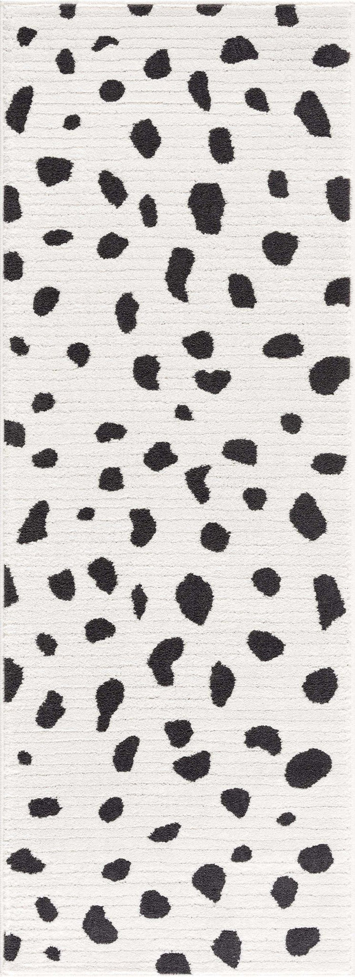 Chaia Dotted Modern Ivory and Charcoal Stripes Texture area rug - The Rug Decor