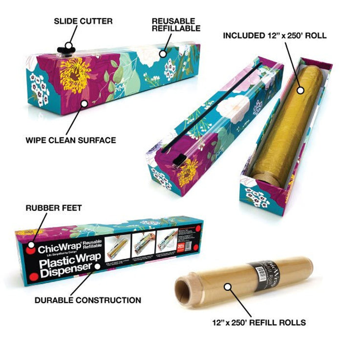 ChicWrap | Plastic Wrap Dispenser 250', Assorted Styles