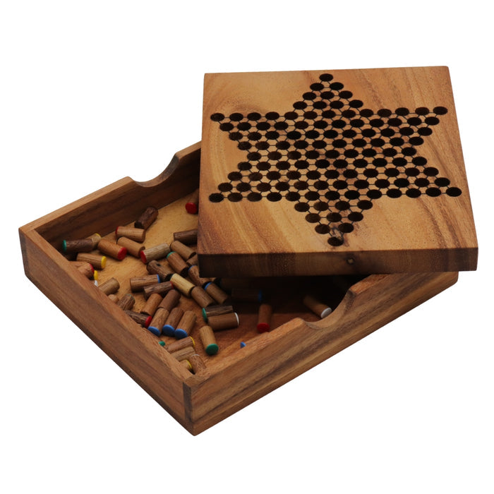CHINESE CHECKERS in Box | 15 cm | Solid Wood