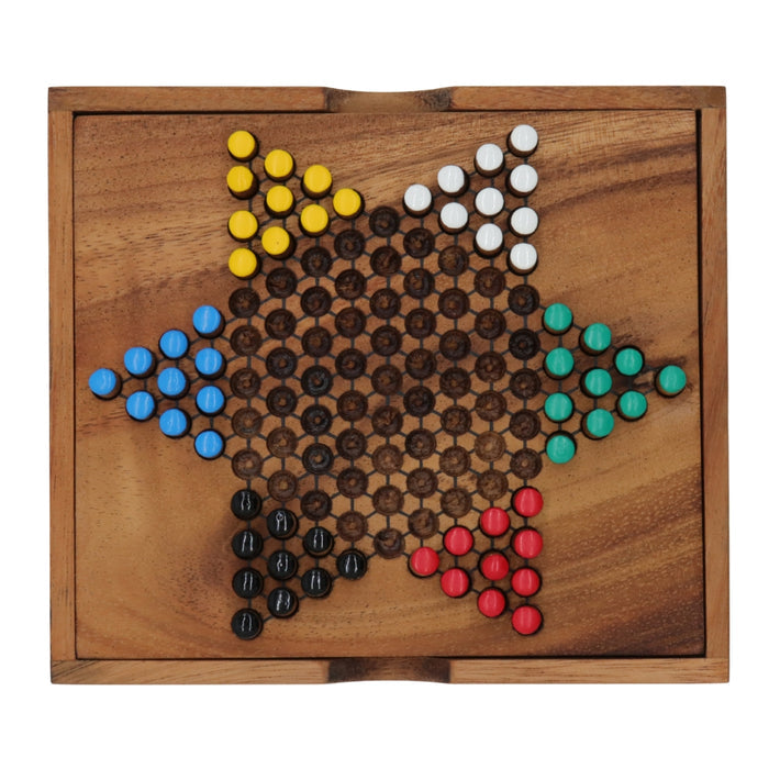 CHINESE CHECKERS in Box | 15 cm | Solid Wood