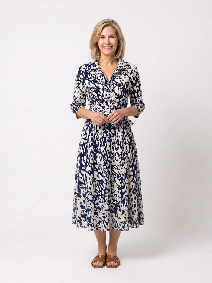 Claire | Midi Maxi Dress-sleeve Belted