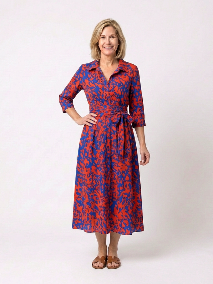Claire | Midi Maxi Dress-sleeve Belted
