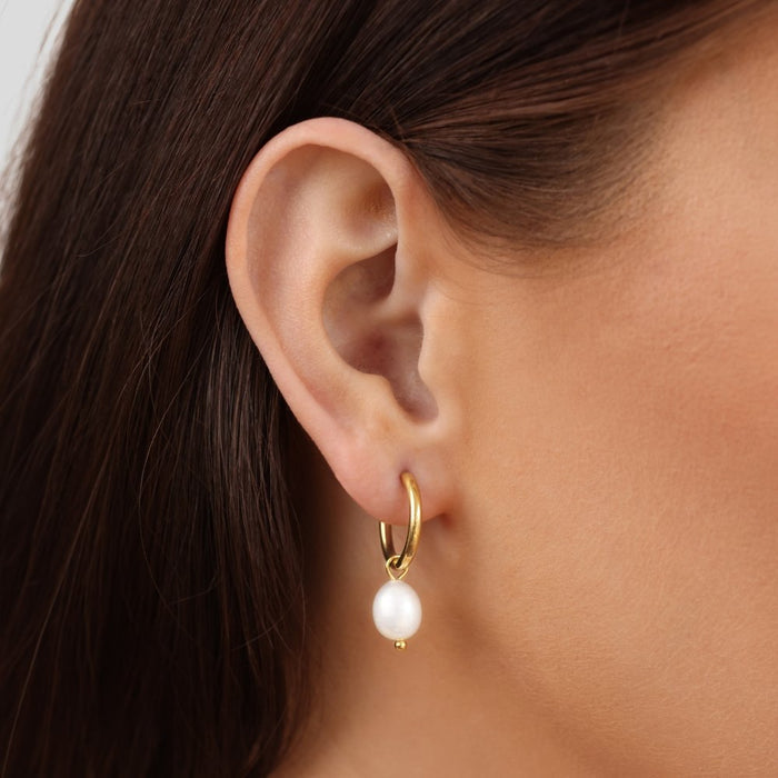 Clara | Gold-Plated Elisa-marie Earrings with Pearl Pendant