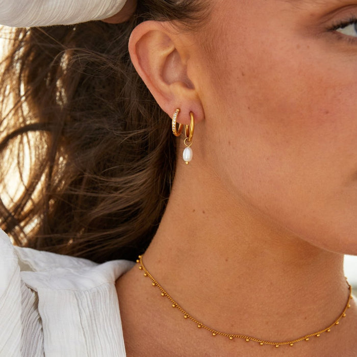 Clara | Gold-Plated Elisa-marie Earrings with Pearl Pendant