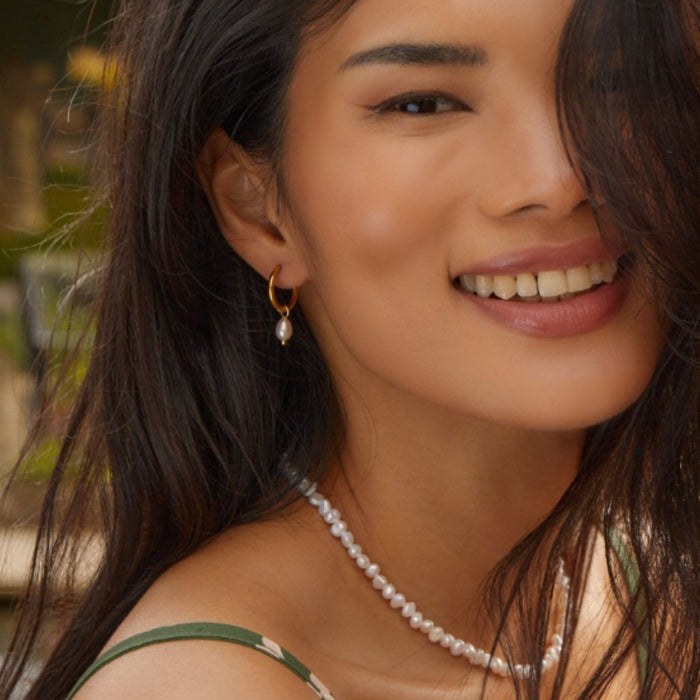 Clara | Gold-Plated Elisa-marie Earrings with Pearl Pendant