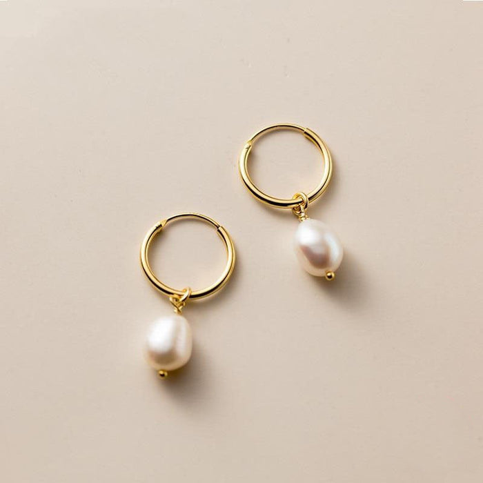 Clara | Gold-Plated Elisa-marie Earrings with Pearl Pendant
