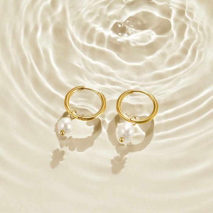 Clara | Gold-Plated Elisa-marie Earrings with Pearl Pendant
